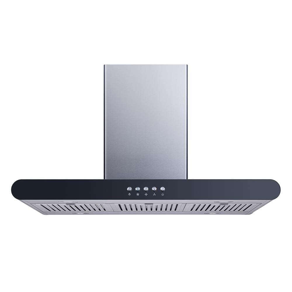 Winflo 36 in. Convertible Island Mount Range Hood in Stainless Steel with Baffle Filters