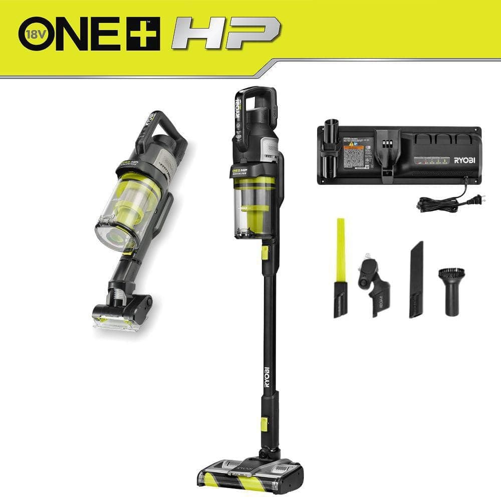 RYOBI 18V ONE+ HP Advanced WHISPER Series Stick Vacuum (Tool Only) and Charging Docking Station Combo