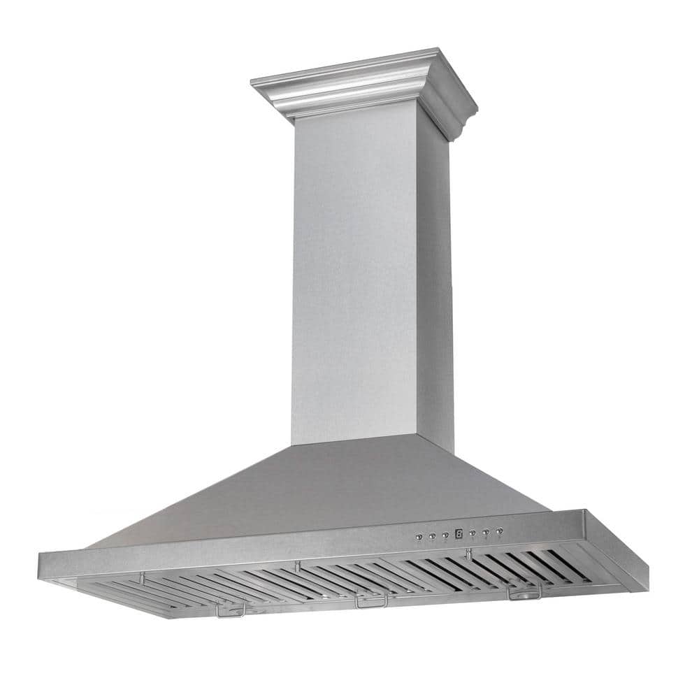 ZLINE Kitchen and Bath 30 in. Designer Series Satin Stainless Steel Convertible Vent Wall Mount Range Hood