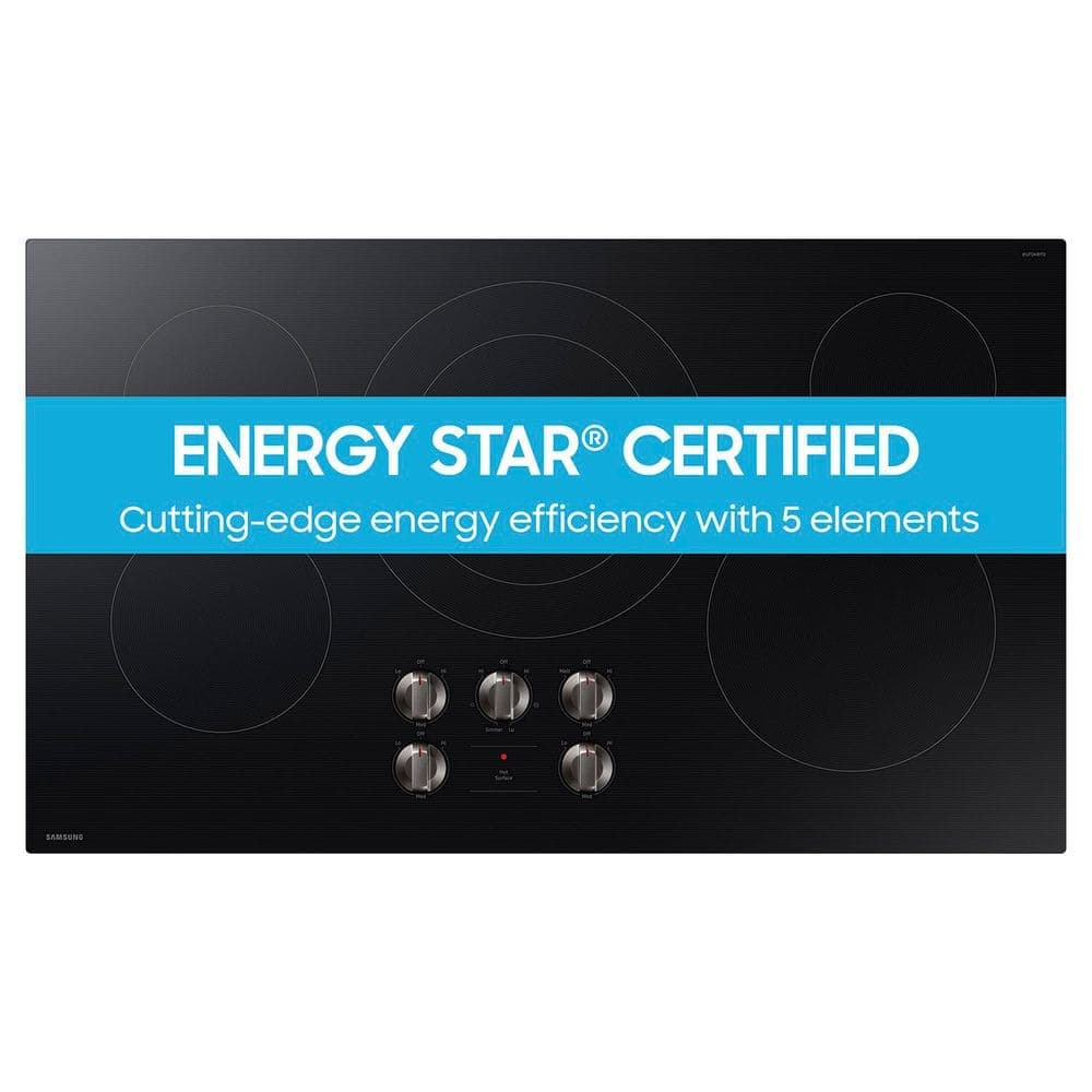 Samsung 36 in. 5-Burner Element Electric ENERGY STAR Certified Ceramic Cooktop in Black