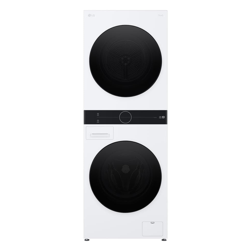 LG 2.4 cu. ft. Washer, 4.2 cu. ft. Dual Inverter Heat Pump Ventless Electric Dryer, Washtower, Center Control AIDD in White