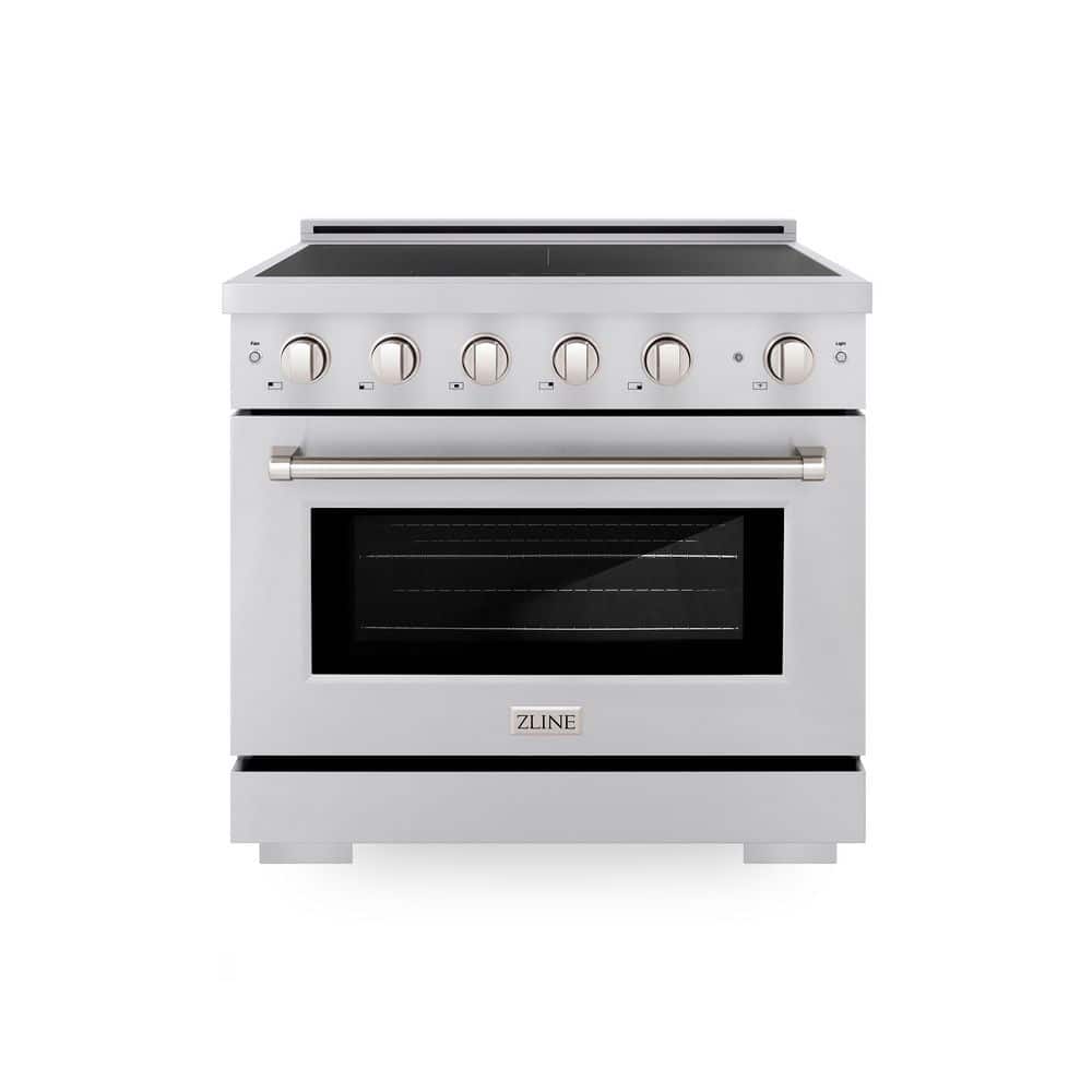 ZLINE Kitchen and Bath 36 in. 5.2 cu. ft. Paramount Induction Range with 5 Element Cooktop and Electric Convection Oven in Stainless Steel