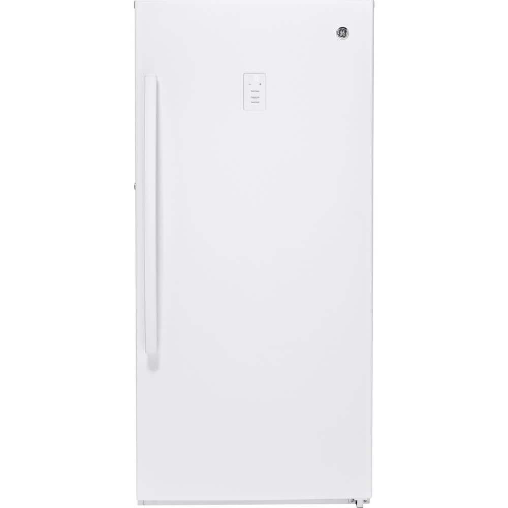 GE Garage Ready 14.1 cu. ft. Frost Free Defrost Upright Freezer in White
