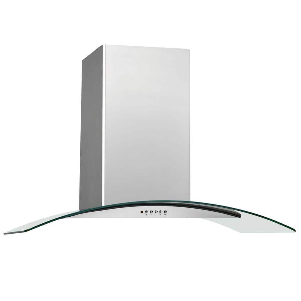 Frigidaire 42 in. 400 CFM Convertible Glass Canopy Island Range Hood in Stainless Steel with 3-Fan Speeds