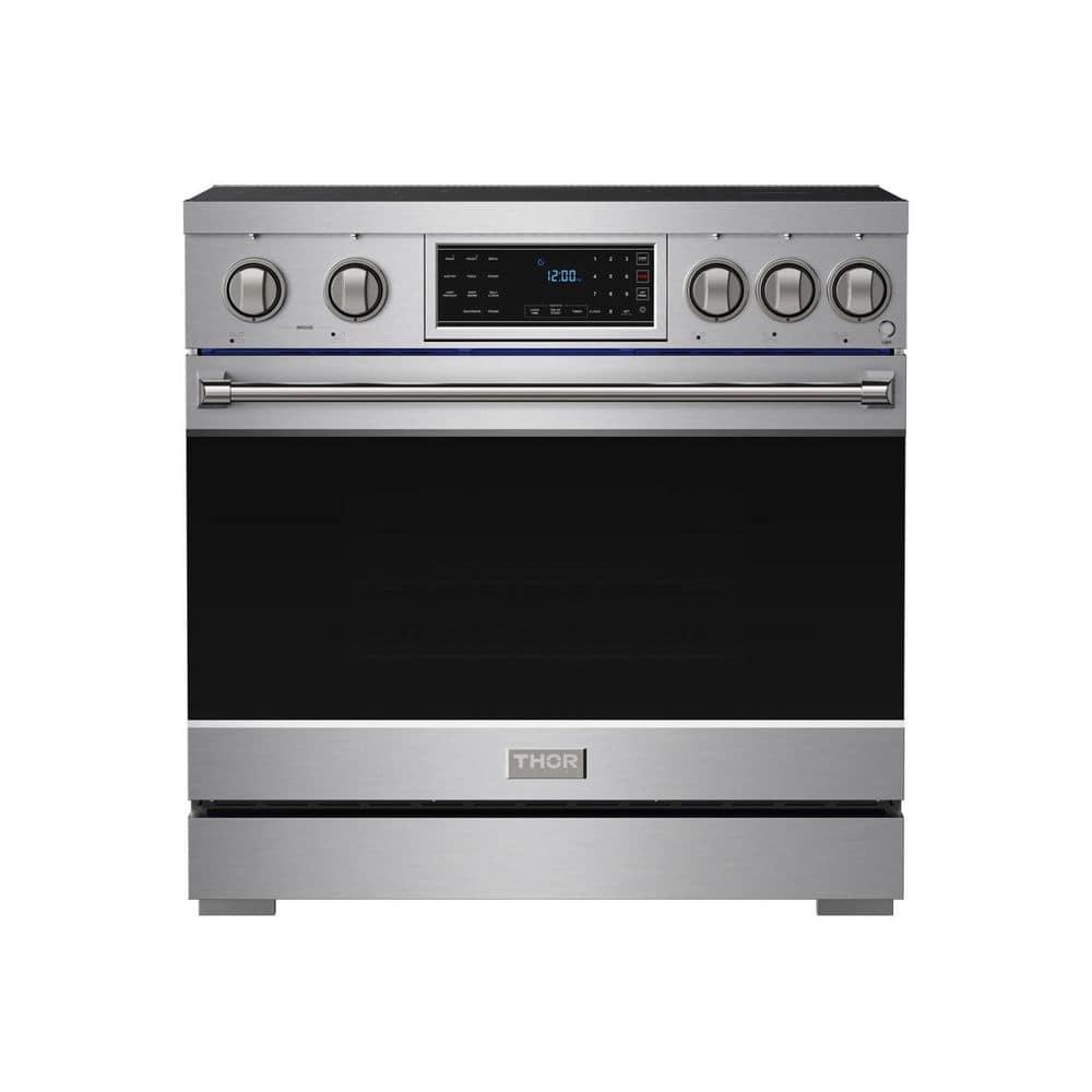 Thor Kitchen 36 in. 5 Elements Professional Freestanding Induction Range In SS With Self-Clean And Airfry