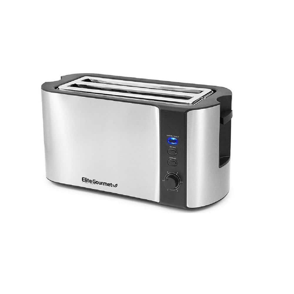 Maximatic Elite Platinum Stainless Steel 4-Slice Long Slot Toaster Silver