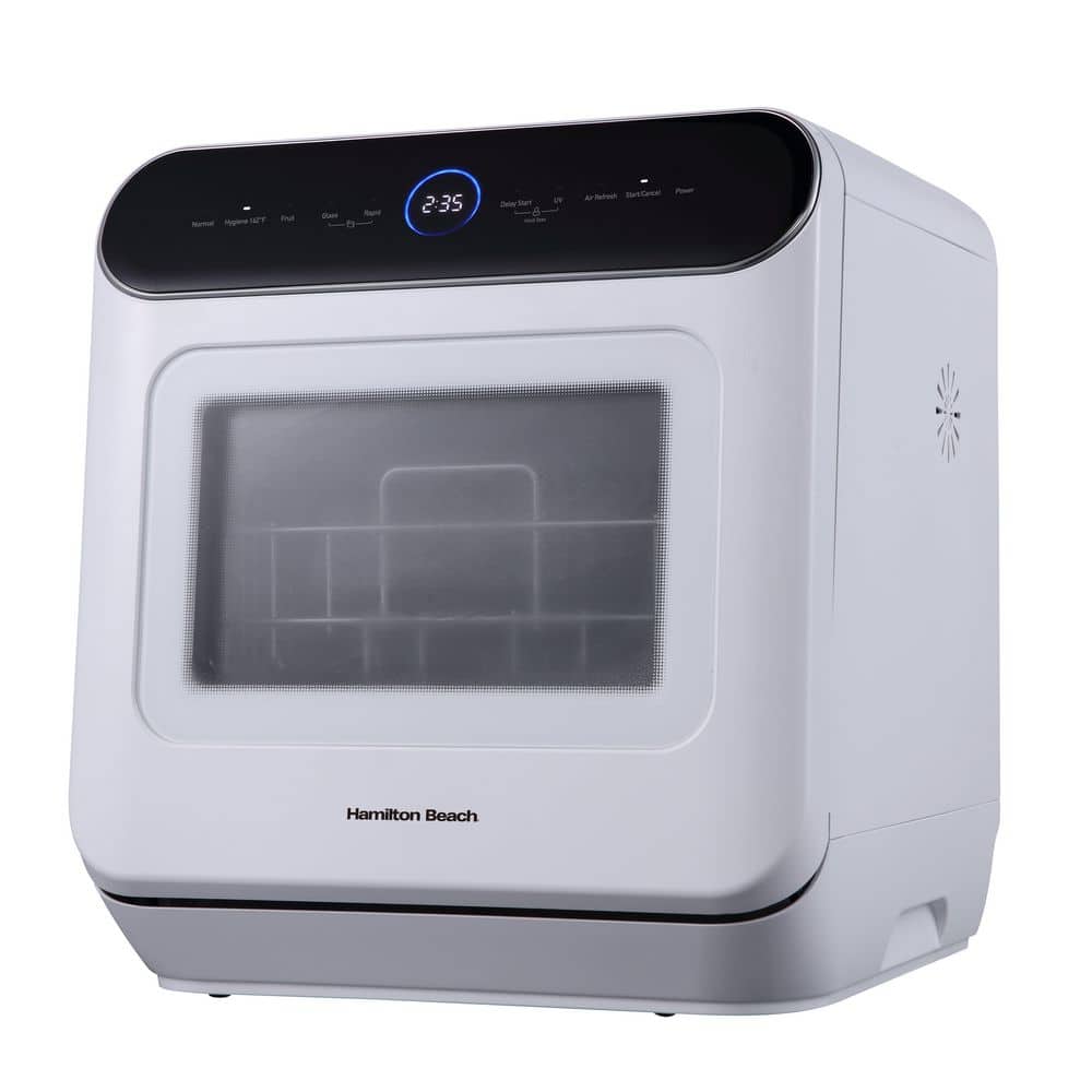 Unbranded 22 in. Portable Mini Dishwasher Countertop-6L Built-in Water Tank in White