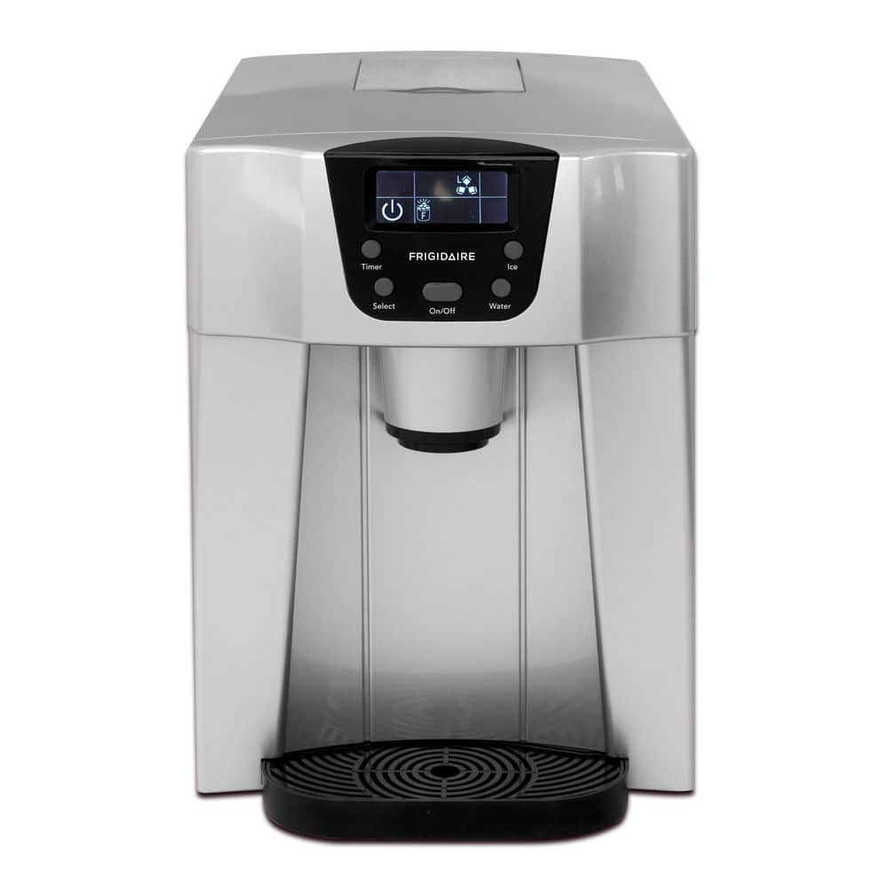 Frigidaire 26 lbs. Freestanding Ice Maker and Water Dispenser in Silver