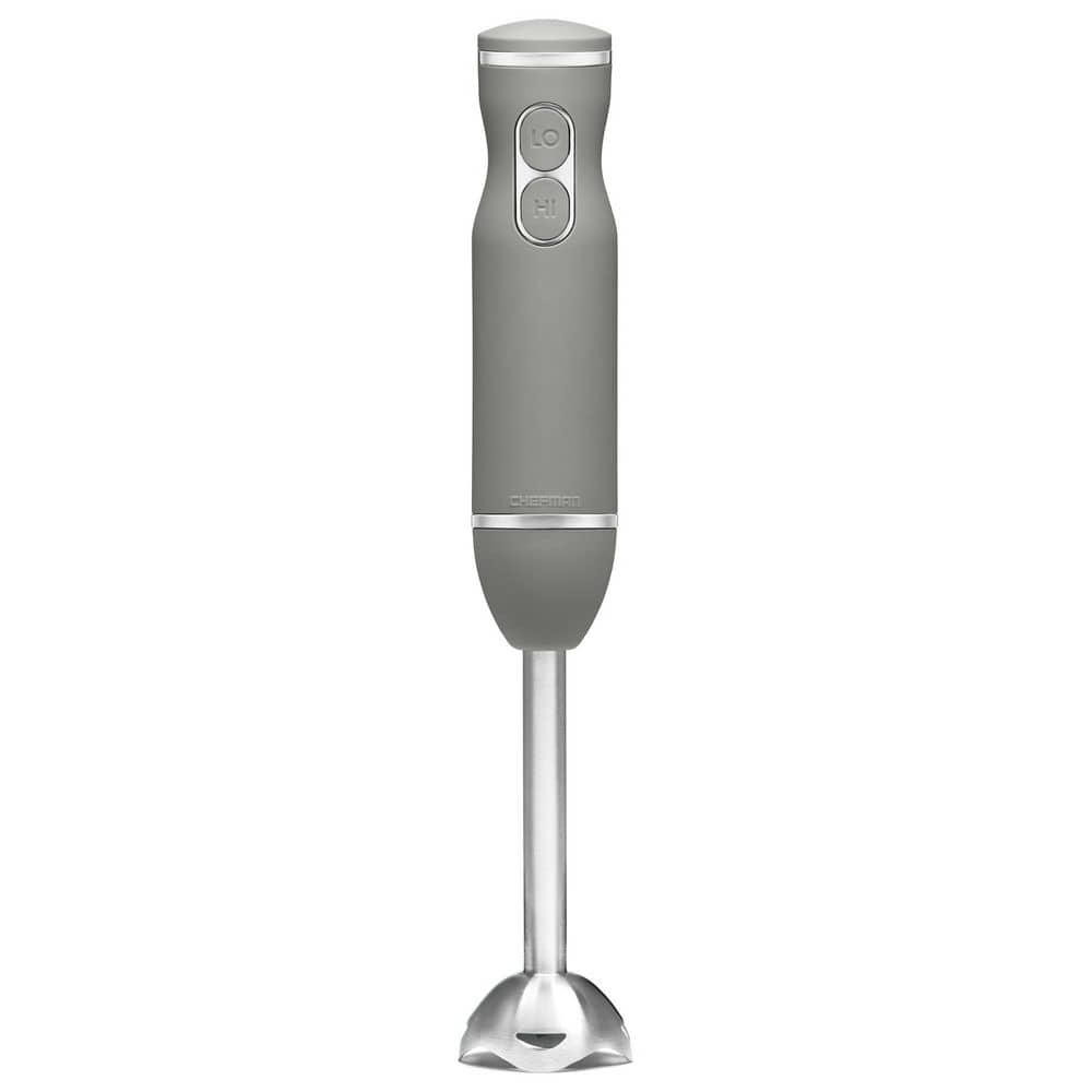 Chefman Immersion Blender, 2-Speeds, Stainless Steel Blades, Grey, 300W