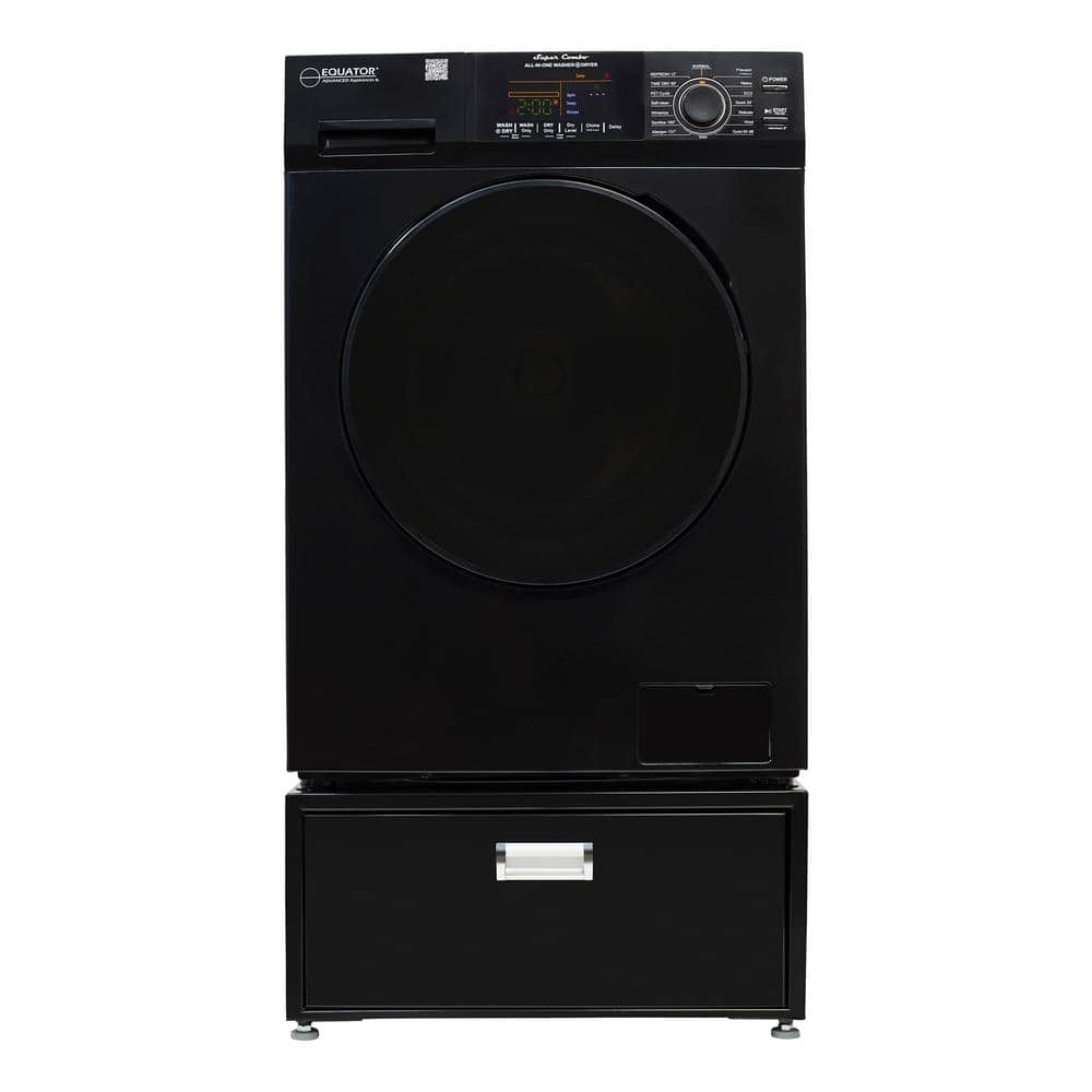 Equator 1.62 cu. ft. 110-Volt Vented Sani Combo Washer Dryer Combo Pet Cycle and Pedestal ADA in Black
