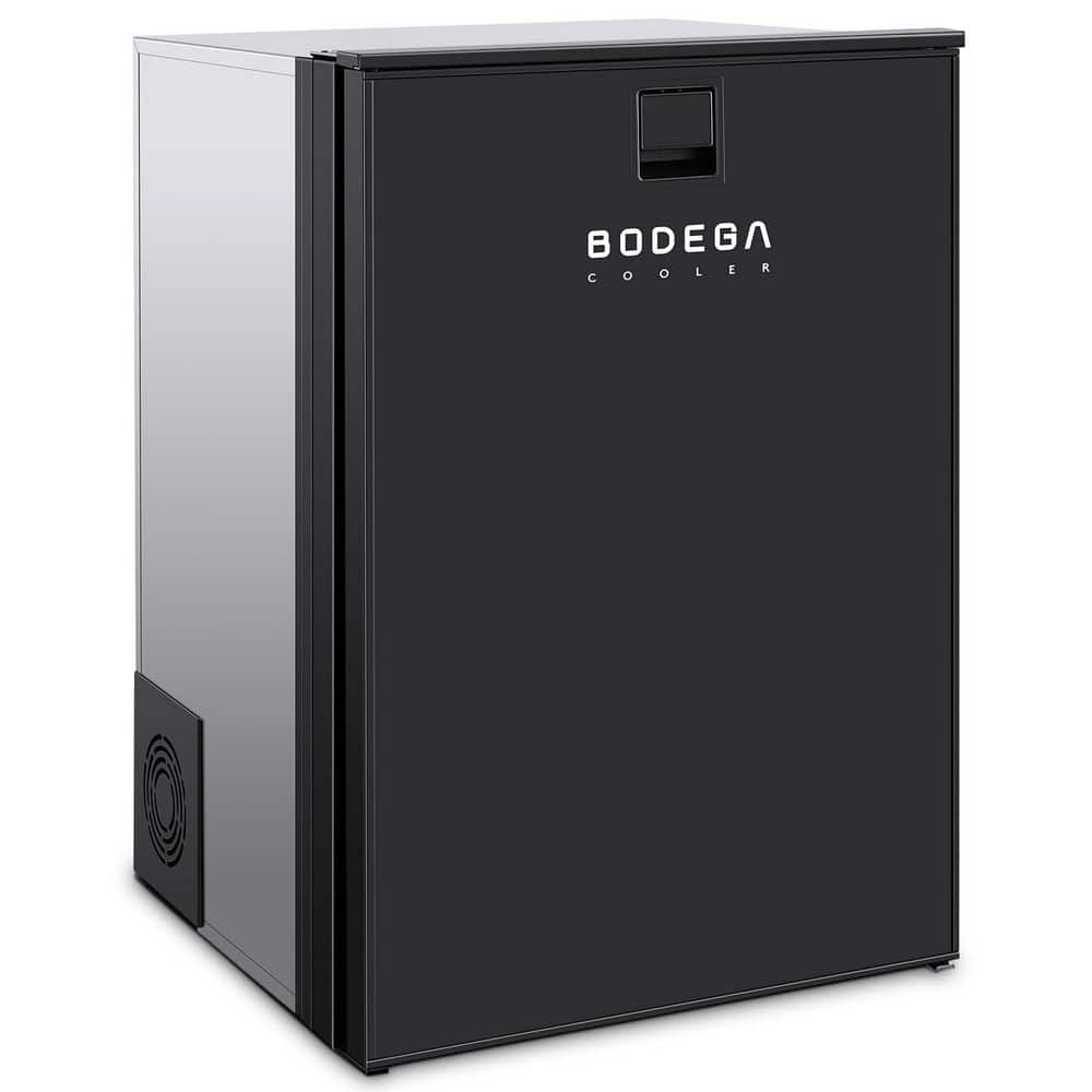 BODEGA 3.88 cu. ft 116 Qt Dual Modes RV Refrigerator with LED, (5℉-50℉) French Door Refrigerator and Freezer in Black