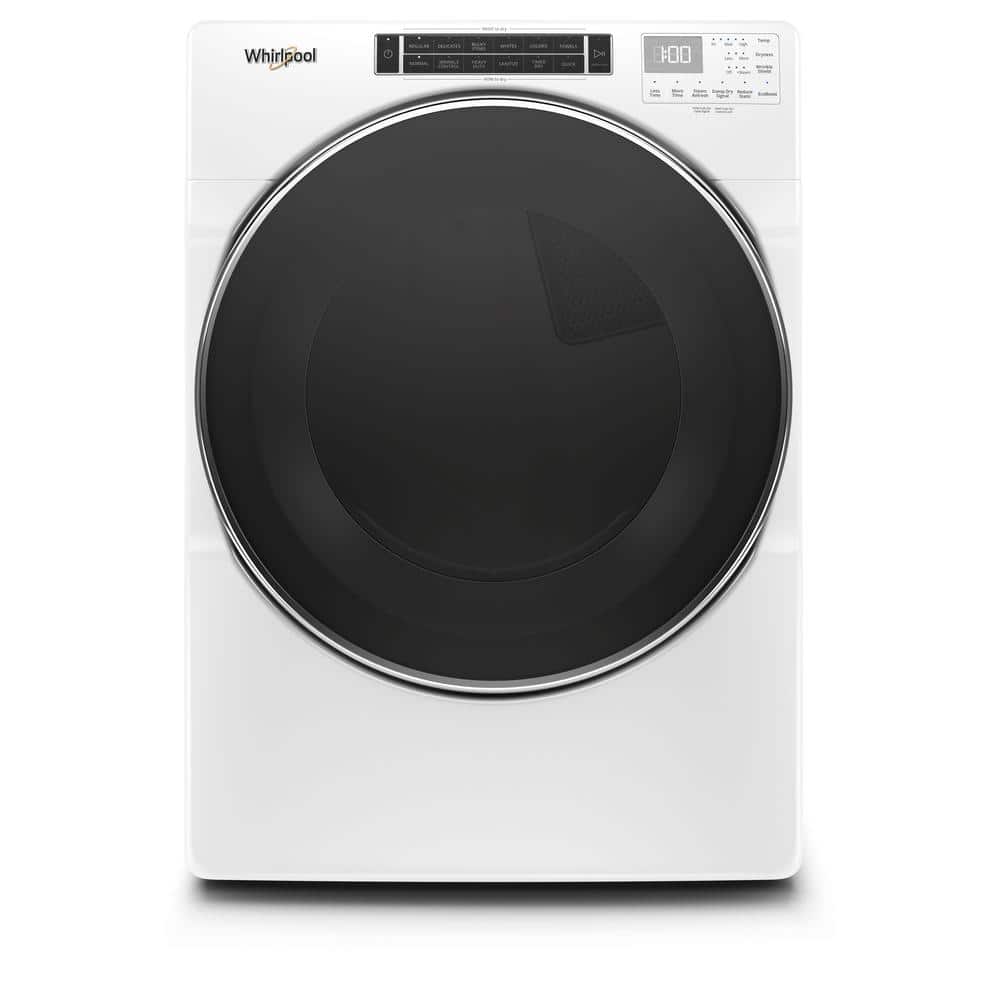 Whirlpool 7.4 cu. ft. 120-Volt White Stackable Gas Vented Dryer with Steam and Intuitive Touch Controls, ENERGY STAR