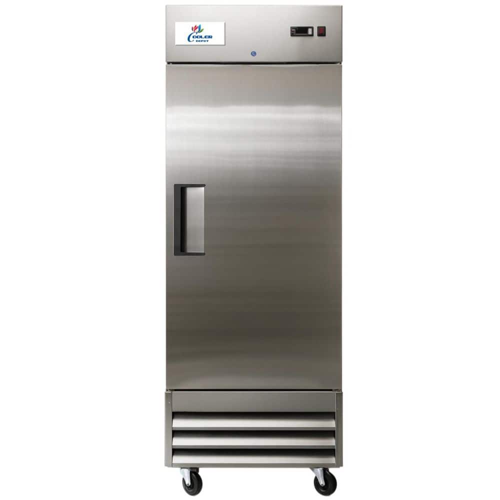 Cooler Depot 29 in. W 23 cu. ft. NSF Auto Defrost Single Door Commercial Upright Freezer in Stainless Steel