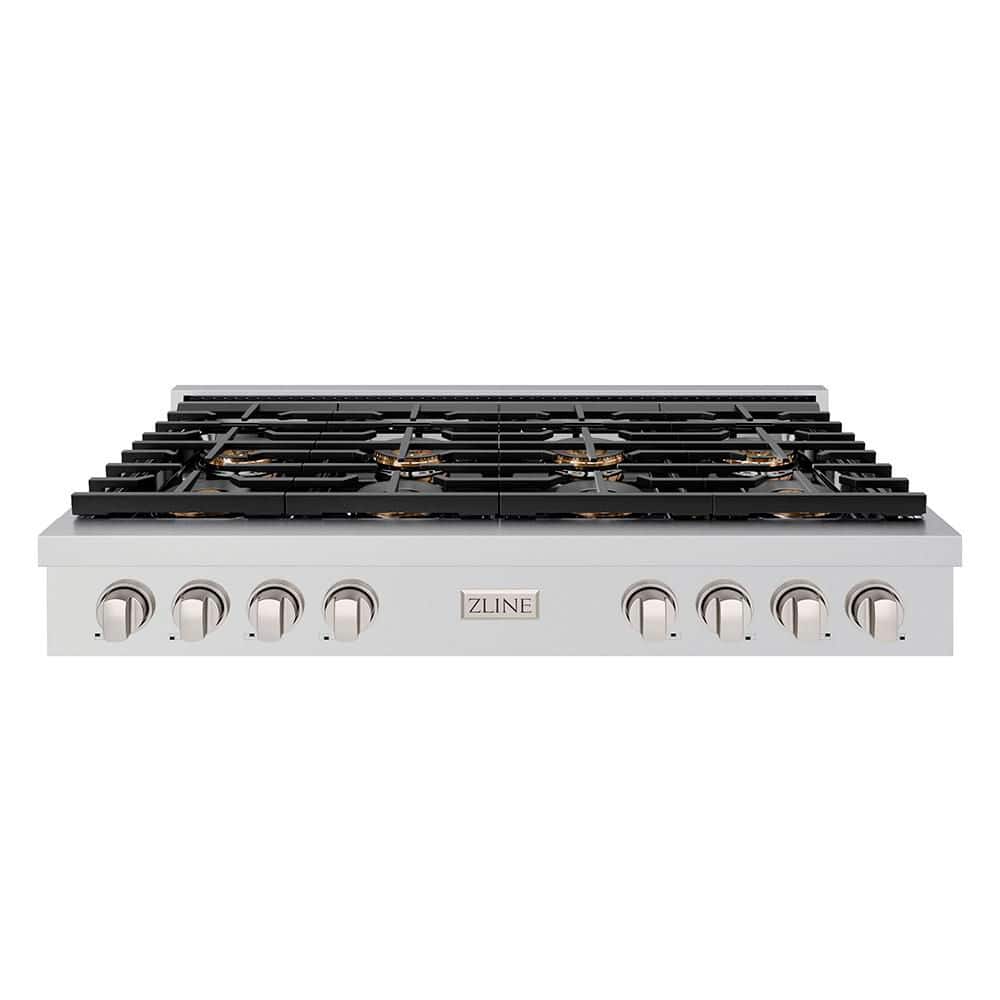 ZLINE Kitchen and Bath 48 in. Paramount Gas Rangetop with 8 Burner DuoPro Cooktop in Stainless Steel