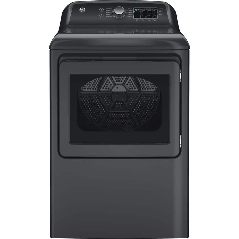 GE 7.4 cu. ft. vented Front Load Electric Dryer in Diamond Gray with Sensor Dry