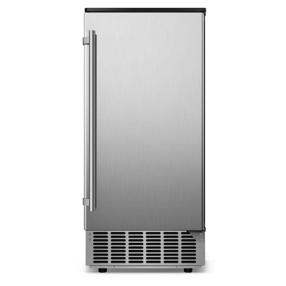 Gilati 15 in. 80 lbs./24h Half Size Cube Freestanding/Built-In Ice Maker Machine in Stainless Steel With 25lbs. Ice Storage Bin