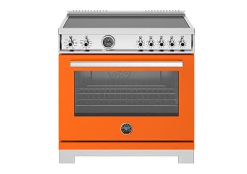 Bertazzoni - 36" Professional Series range - Electric self clean oven - 5 induction zones - Orange