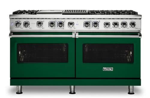 Viking - 5-Series Dual Fuel Self-Clean 60"W Sealed Burner Range - Ivy