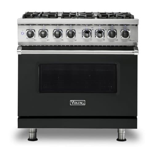 Viking - 5-Series 5.6 Cu. Ft. Self-Cleaning Freestanding Dual Fuel Convection Range - 6 Burner - LP - Antique Bronze