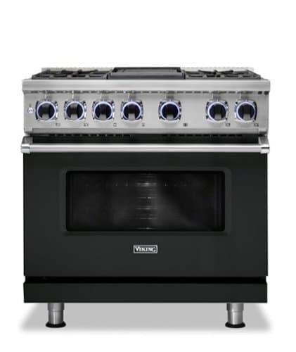 Viking - 36"W./24"D. Dual Fuel Sealed Burner Range-4 Burners/Griddle - Antique Bronze