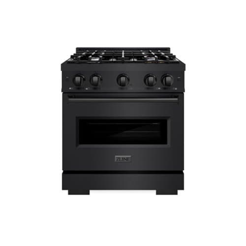 ZLINE - 30" Classic Gas Range with 4 Burners and Convection Oven (CGRB-30) - Black Stainless Steel