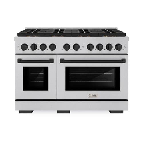 ZLINE - Autograph 48 in. 6.7 cu. ft. Freestanding Paramount Dual Fuel DuoPro Range with Black Accents - Stainless Steel