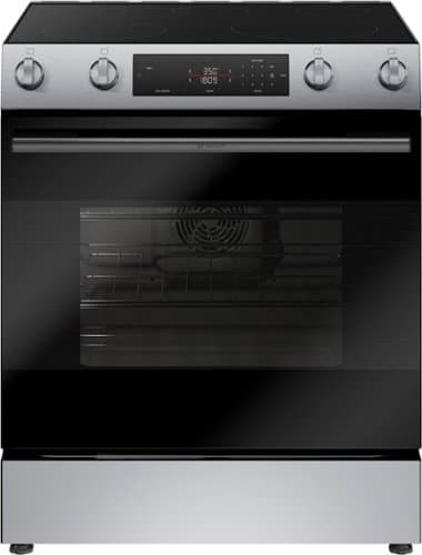 Bosch - 100 Series 5.8 Cu. Ft. Slide-In Electric Convection Range with Steam-Assist - Stainless Steel