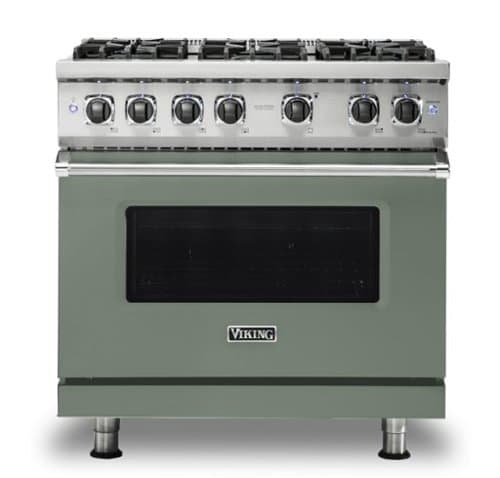 Viking - 36"W./24"D. 5.1 Cu. Ft. Gas Sealed Burner Range-6 Burners-Eucalyptus - Eucalyptus