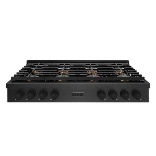 ZLINE - 48 in. Paramount Gas Rangetop with 8 Burner DuoPro Cooktop in Black Satin Stainless Steel (PSRTBS-48) - Black Satin Stainless Steel