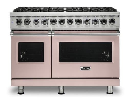 Viking - 5-Series Dual Fuel Self-Clean 48"W Sealed Burner Range - Blush