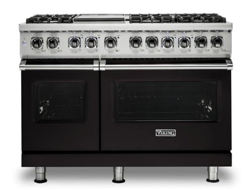 Viking - 5-Series Dual Fuel Self-Clean 48"W Sealed Burner Range - Onyx