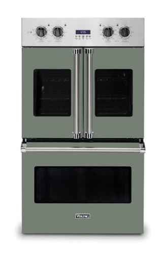 Viking - 30" 7 Series French Door Double Built-In Electric Thermal Convection Oven - Eucalyptus
