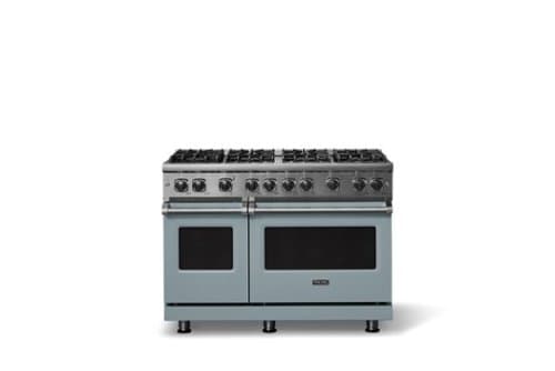 Viking - 6.1 Cu. Ft. Professional 5 Series Freestanding Double Oven Liquid Propane Gas Convection 8 Burner Range - November Sky