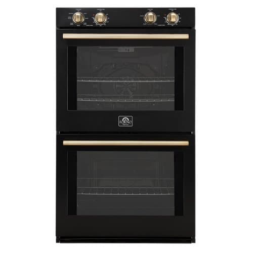 Forno Appliances - Vomero 30" Electric Convection Double Wall Oven - Black