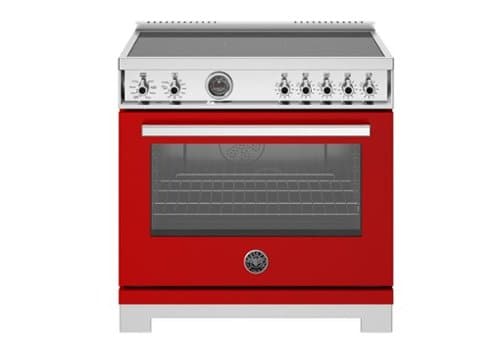 Bertazzoni - 36" Professional Series range - Electric self clean oven - 5 induction zones - Red