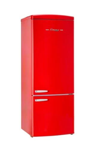 Unique Appliances - Classic Retro 16.7 cu.ft Bottom Freezer Counter Depth Refrigerator - Candy Apple Red