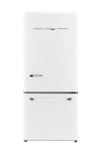 Unique Appliances - Classic Retro 30 in 17.7 cu. ft. Frost Free Retro Bottom Freezer Refrigerator - Marshmallow White