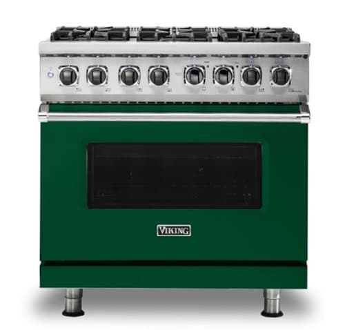 Viking - 5-Series 5.6 Cu. Ft. Self-Cleaning Freestanding Dual Fuel Convection Range - 6 Burner - LP - Ivy