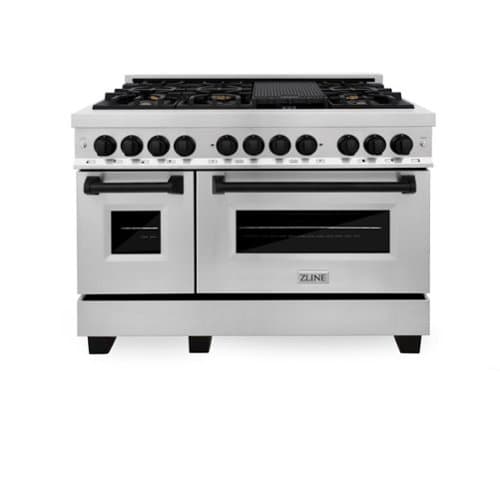 ZLINE - Autograph 48" Legacy Dual Fuel Range with 7 Burners & (RAZ-48-MB) - Matte Black Accents