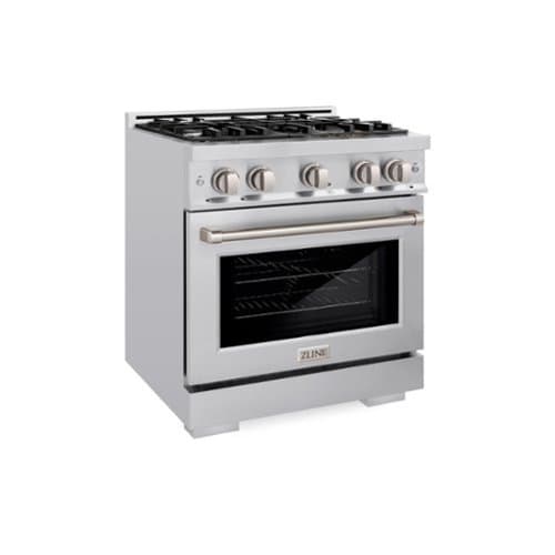 ZLINE - 30” Select Dual Fuel Stainless Steel Range w/ 4 Burner Cooktop & Convection Oven (HDR30) - Stainless Steel