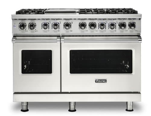 Viking - 5-Series Dual Fuel Self-Clean 48"W Sealed Burner Range - Pure White