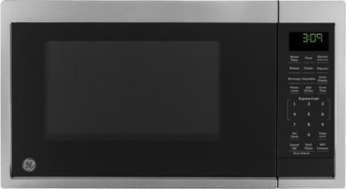 GE - 0.9 Cu. Ft. Countertop Microwave with Scan-to-Cook Technology - Stainless Steel