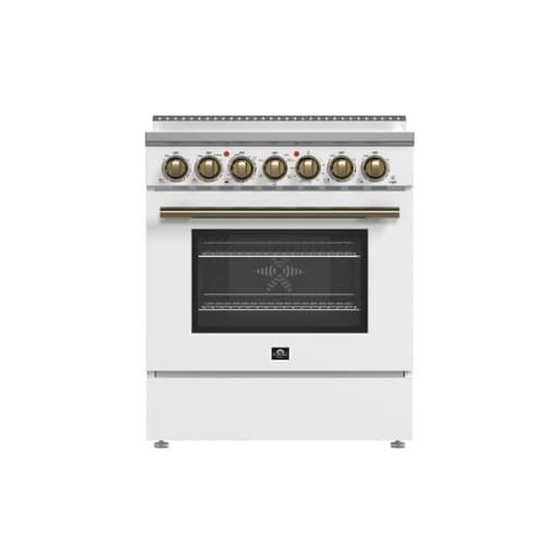 Forno Appliances - Paolo 4.38 cu. ft. Freestanding Electric True Convection Range with Warming Zone - White