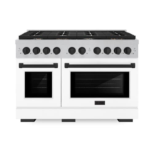 ZLINE - Autograph 48 in. Paramount Dual Fuel Range with White and Black Accents (SDRSZ-WM-48-MB) - White