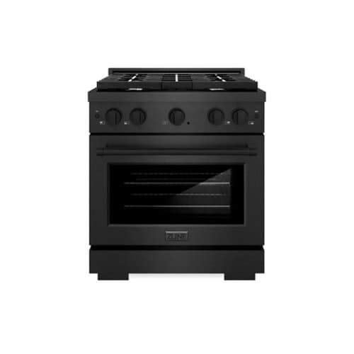 ZLINE - 30 in. 4.2 cu. ft. Freestanding Paramount Dual Fuel Range with 4 Burner Gas Cooktop in Black Satin Stainless Steel - Black Satin Stainless Steel