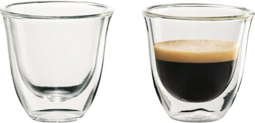 De'Longhi - 3 oz Espresso Double Wall Thermal Glasses - Set of 2 - Glass/Transparent