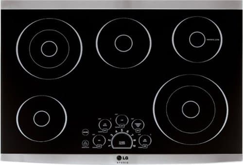 LG - STUDIO 30" Built-In Electric Cooktop with 5 Elements and Warming Zone - Stainless Steel