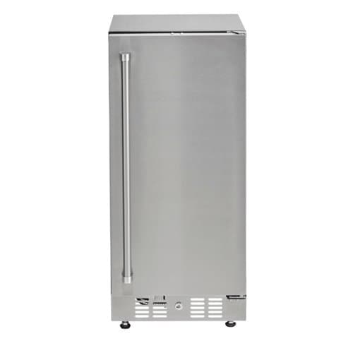 Coyote - Outdoor Living 15" 3 Cu. Ft. Built-in Compact Refrigerator with Reversible Hinge - Stainless Steel