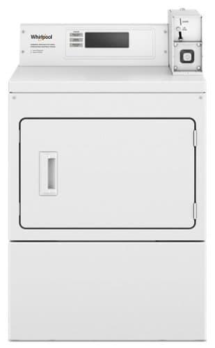 Whirlpool - 7.4 Cu. Ft. Commercial Gas Dryer with Factory Installed Coin Drop & Coin Box - White