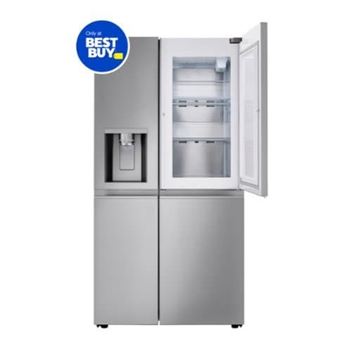 LG - 27.12 Cu. Ft. Door-in-Door Side-by-Side Refrigerator with SpacePlus Ice System - Stainless Steel